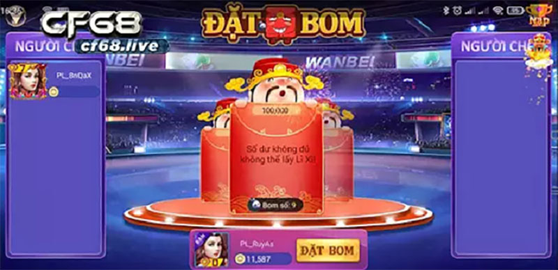 Chơi game bom bom CF68 - game slot hấp dẫn, giao diện đẹp Trò chơi game bom bom CF68