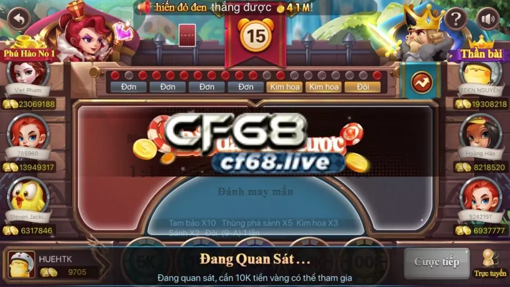 cf68.io - đại chiến đỏ đen, thuật ngữ cho người mới chơi Giao diện chơi đại chiến đỏ đen cf68.io