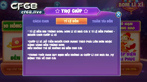 Game đánh bom cf68 - Đánh càng nhiều, trúng càng lớn Quy định đền tiền thú vị trong game đánh bom cf68