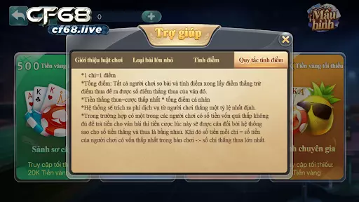 Game Binh xập xám Hướng dẫn cách tính điểm trong cf68 Quy tắc tính điểm trong game Binh xập xám cf68