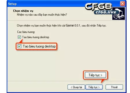 Tai game dat bom ve may tinh tại cf68 cực dễ dàng Chọn -> tạo biểu tượng desktop (shortcut)