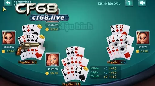 Hướng dẫn chơi binh xập xám cf68 club Giao diện game binh xập xám tại CF68