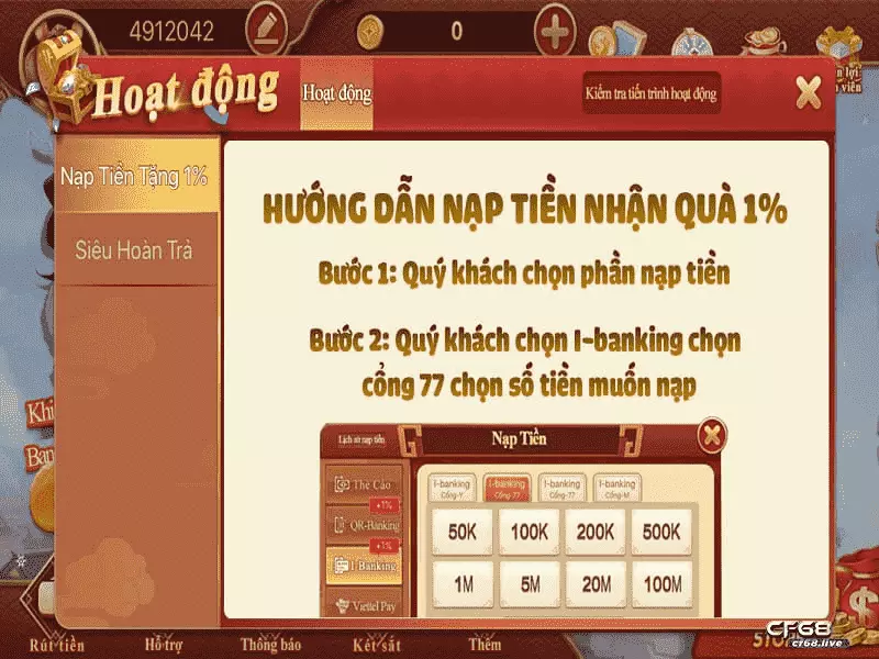 Hướng dẫn nạp tiền cf68 nhanh cho người mới lưu ý khi nạp tiền
