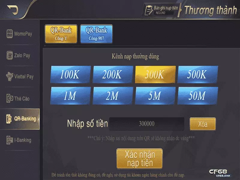 Hướng dẫn nạp tiền cf68 nhanh cho người mới nạp tiền cf68