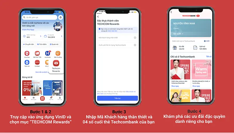 Techcombank Rewards: Tận hưởng quyền lợi, ưu đãi đặc quyền Các bước để tham gia chương trình Techcombank rewards