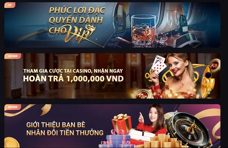 Casino K8 là nhà cái như thế nào? những đặc điểm nổi bật Kho game Casino K8 có những trò chơi hấp dẫn nào