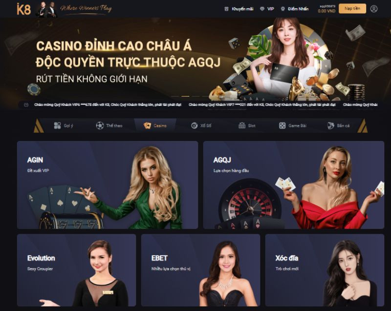 K8 casino - Cổng game trực tuyến nổi bật và hot nhất hiện nay Tìm hiểu thông tin về K8 casino
