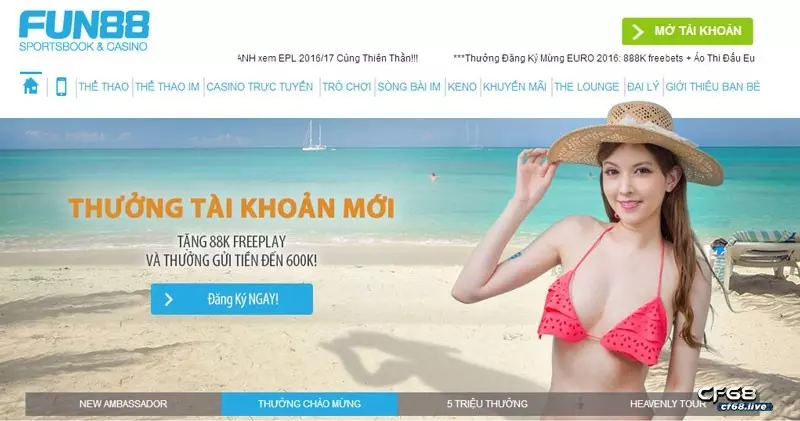 Fun88 - Nhà cái cá cược thể thao uy tín, tầm cỡ châu Á Fun88 uy tín
