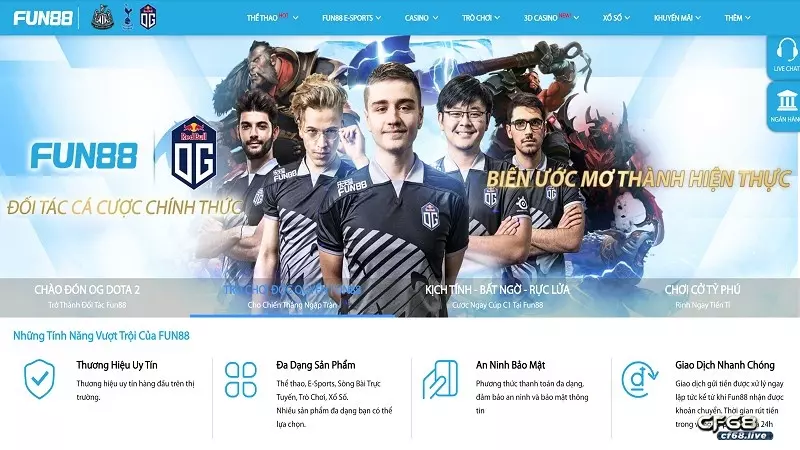 Fun88 bị chặn - Nguyên nhân và cách khắc phục tình trạng này Tìm hiểu các sảnh cược hàng đầu của nhà cái Fun88
