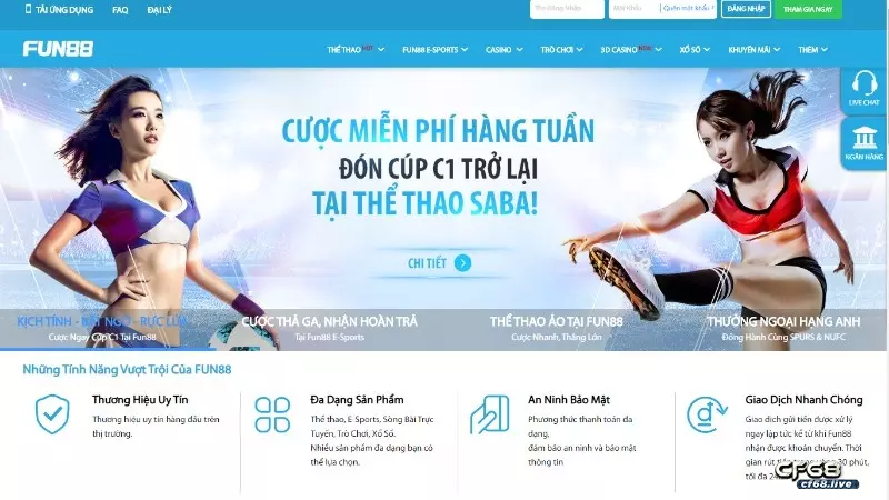 Fun88.com - Nhà cái cá cược World Cup 2022 uy tín nhất Ưu điểm của nhà cái Fun88