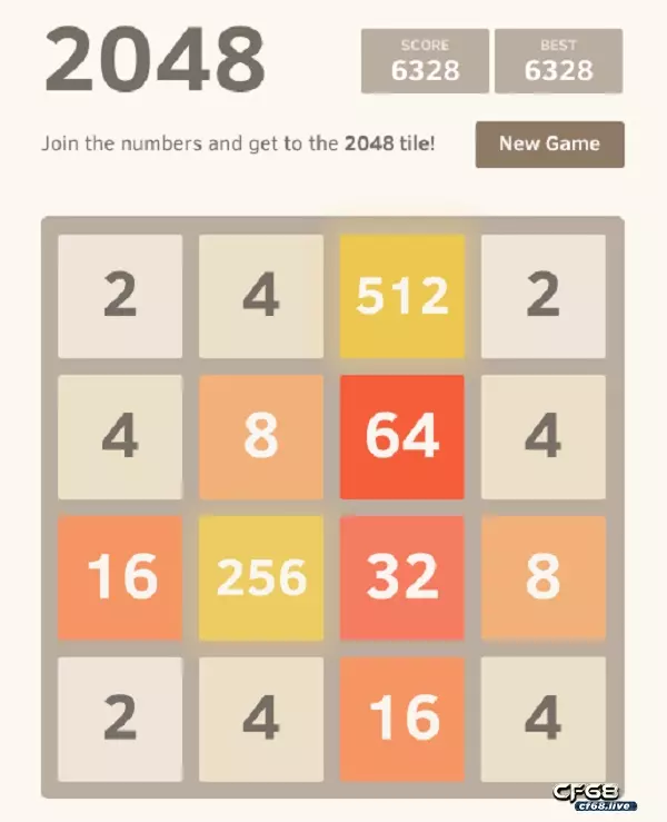Game so 2048 - Trò chơi kết hợp số kinh điển cực hot 2048 là game so giải đố trí tuệ đã làm mưa làm gió trên toàn thế giới