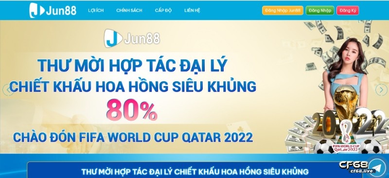 Cách đăng ký đại lý jun88: Cơ hội nhận hoa hồng siêu khủng Jun88 chính là địa chỉ giải trí được đánh giá uy tín hàng đầu