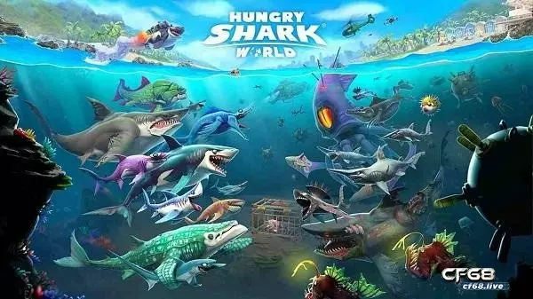 Game san Hungry Shark World – Game 3d săn cá mập hấp dẫn Hình dạng của một số loài cá mập khá giống với thực tế