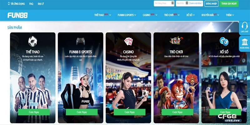 Trang chu Fun88 - Địa chỉ uy tín lộng hành khắp khu vực Châu Á Trang chu fun88- Nơi tụ hợp các trò chơi cá cược hấp dẫn