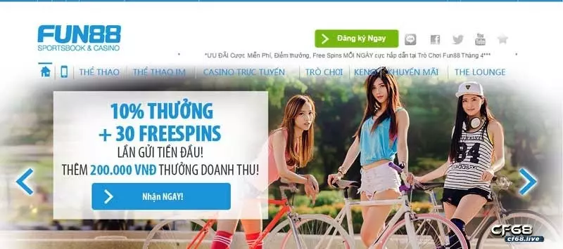 Fun88 - Nhà cái cá cược thể thao uy tín, tầm cỡ châu Á Fun88 rất hot