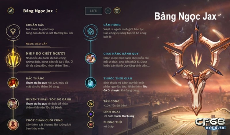Cach len do tuong Jax, bảng ngọc và phép bổ trợ mùa 13 cach len do tuong Jax