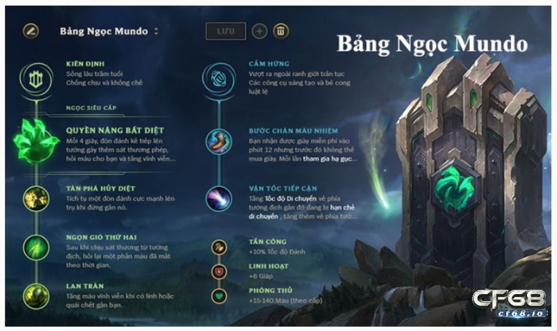 Ngọc Mundo, trang bị và phép bổ trợ mới nhất mùa 13 Ngọc Mundo
