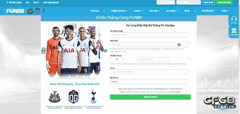 Fun88asia - Hệ thống chất lượng, uy tín cho người Việt Hướng dẫn đăng ký Fun88
