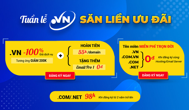 Khuyến mãi tên miền vn tổng hợp bao gồm những gì? Khuyến mãi tên miền vn tổng hợp là gì?