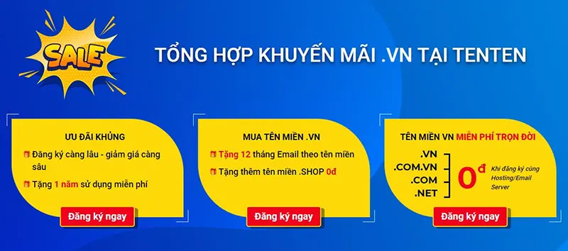 Khuyến mãi tên miền vn tổng hợp bao gồm những gì? Những địa chỉ Khuyến mãi tên miền vn tổng hợp nổi bật