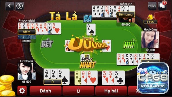Choi game đánh bài phỏm 9 lá siêu dễ dàng tại Cf68 Cách choi game đánh bài này là đánh ra lá bài rác, ăn bài hoặc bốc bài để tạo thành phỏm
