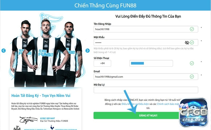 Fun88 live mang không gian cá cược cực chất cho anh em Fun88 hỗ trợ anh em đăng ký tài khoản nhanh chóng