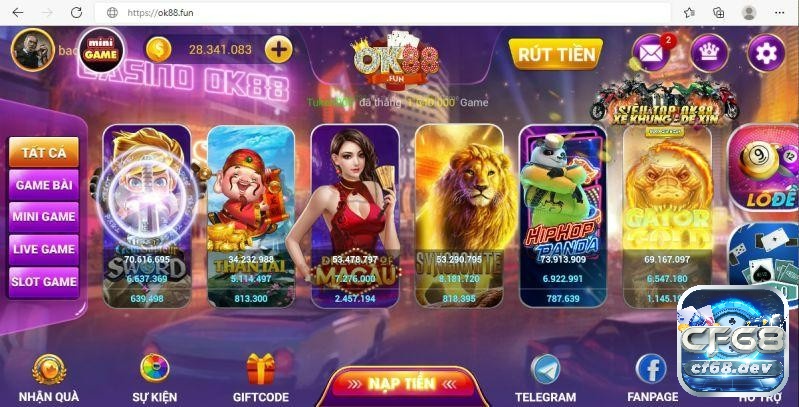 Ok 88.fum - sân chơi cá cược đổi thưởng không nên bỏ lỡ Ok88 Fun mang đến một kho game đồ sộ với nhiều thể loại hot hit