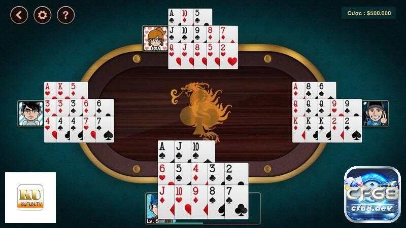Đánh bài Mậu Binh: Cách chơi, luật chơi, thủ thuật từ Cf68 Minh hoạ một ván bài Mậu Binh khi chơi online