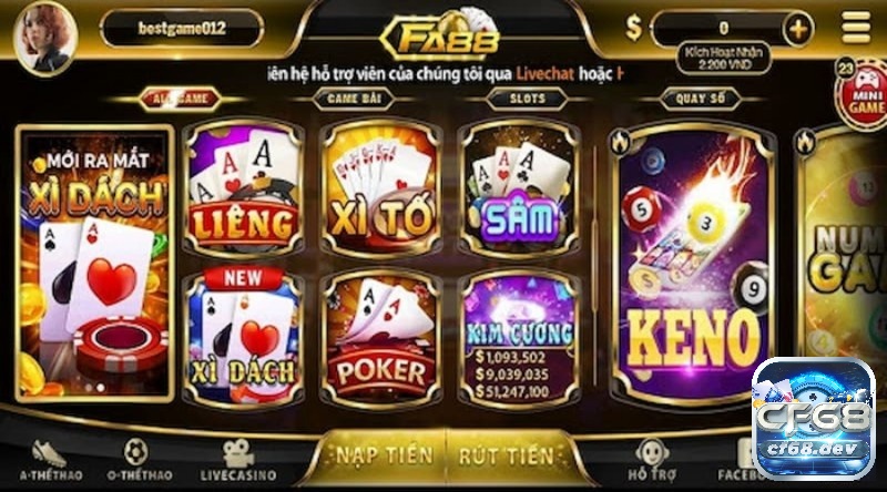 Fa 88 Fun – Sân chơi đẳng cấp dành cho mọi cược thủ Kho tàng các game hot khác nhau có tại Fa 88 Fun