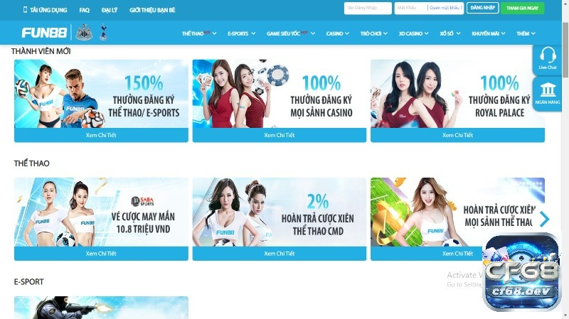 Fun88vi: Nhà cái đẳng cấp, chất lượng hàng đầu châu Á Nhiều chương trình khuyến mãi khủng thu hút người chơi