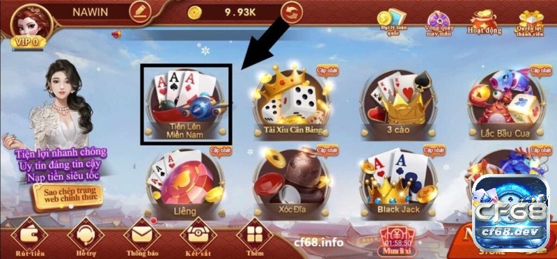 Game danh bài online Tiến lên miền Nam siêu hot trên cf68 Cách chơi bài Tiến lên miền Nam Cf68