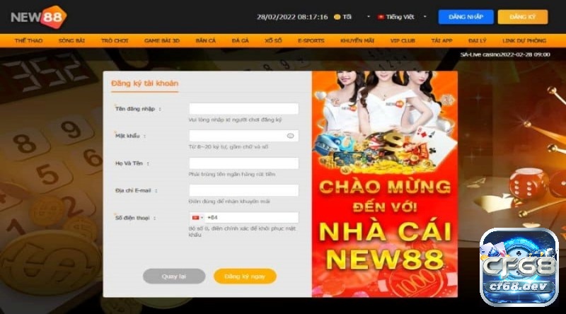Nhà cái New88 – Đánh giá nhà cái đẳng cấp nhất hiện nay Hướng dẫn đăng ký cá cược nhà cái New88