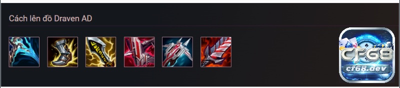 Bảng ngọc Draven AD sát thương cao mùa 13 Tốc Chiến Trang bị Draven