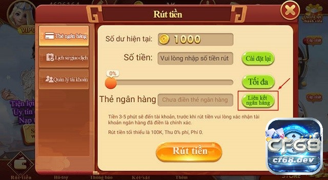 Choi bai online doi thuong CF68 - Cổng game uy tín số 1 Rút tiền sau khi tham gia cá cược tại CF68 khá đơn giản