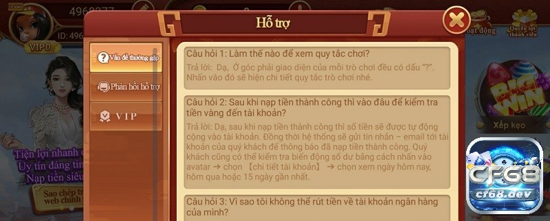 Cổng game đổi thưởng uy tín CF68 chất lượng hàng đầu Hỗ trợ tận tâm, tận tình
