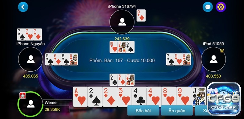 Danh bai oline CF68 - Cổng game uy tín đáng thử 2023 Bài Phỏm online có thể chơi được với nhiều người cùng lúc