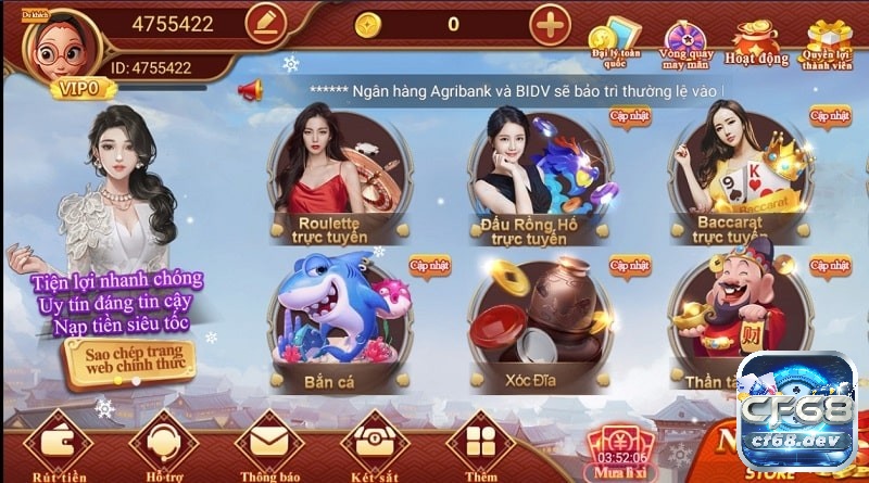 Danh bai oline CF68 - Cổng game uy tín đáng thử 2023 CF68 cung cấp kho game bài đồ sộ
