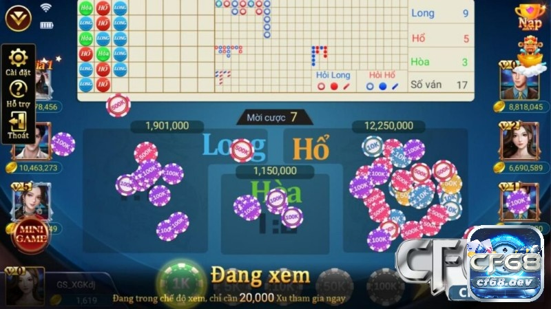 Game bài casino CF68 - Kinh nghiệm cho người mới chơi Nên để ý đến tỷ lệ thắng thua của từng ván cược