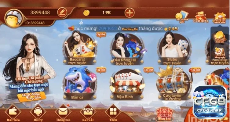 Game đổi thưởng uy tín nhất CF68 cho bạn thỏa đam mê Kho trò chơi đa dạng, phong phú