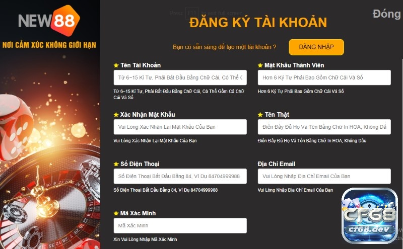 Link nhà cái new88: Cách đăng ký, đăng nhập nhanh chóng Form đăng ký tài khoản New88