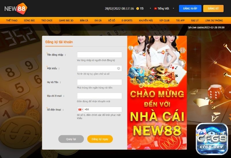 Xổ số new88 - Sân chơi lô đề uy tín hàng đầu Việt Nam Form đăng ký tài khoản chơi xổ số new88