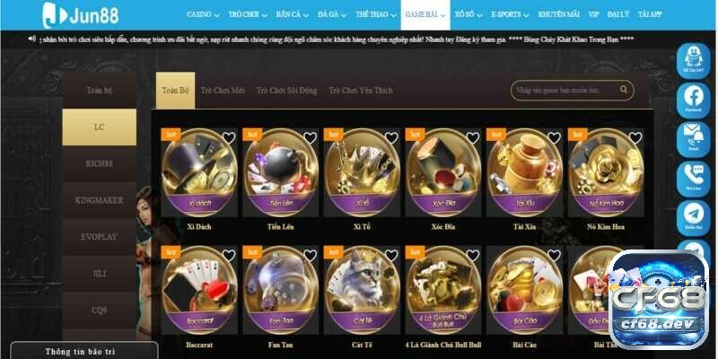 Bet online uy tín jun88 - Cổng game hàng đầu 2023 Kho game bài phong phú, đồ sộ