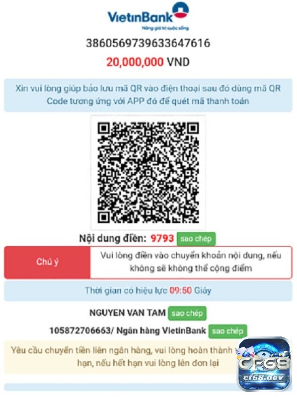 CF68 CF688 – Cổng game cá cược uy tín hàng đầu Châu Á Hỗ trợ nạp tiền qua tài khoản ngân hàng