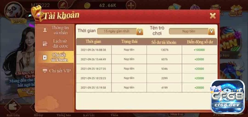 CF68 CF688 – Cổng game cá cược uy tín hàng đầu Châu Á Vào tài khoản kiểm tra thông tin