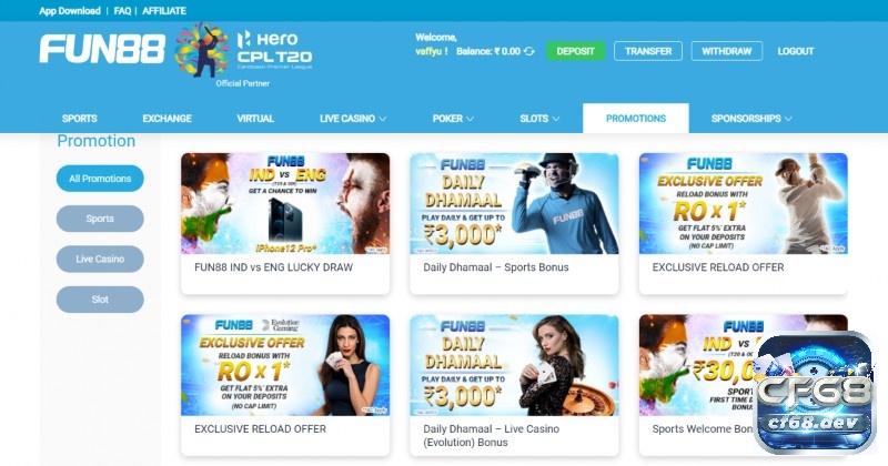 Fun88 tntf - Nhà cái cá cược uy tín hàng đầu Châu Á Triển khai liên tục nhiều chương trình khuyến mãi