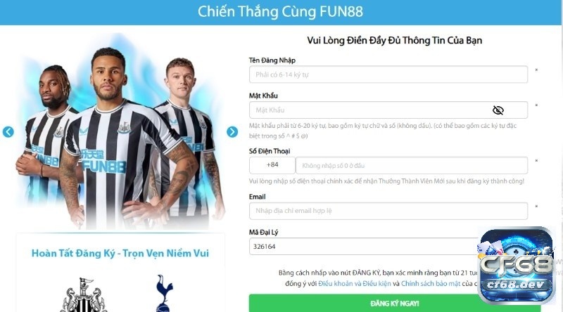 Fun88king – Cổng game cá cược đổi thưởng uy tín hàng đầu Form đăng ký tài khoản chơi cá cược tại fun88king