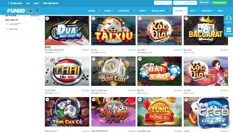 Fun88king – Cổng game cá cược đổi thưởng uy tín hàng đầu Các thể loại game bài đổi thưởng hấp dẫn