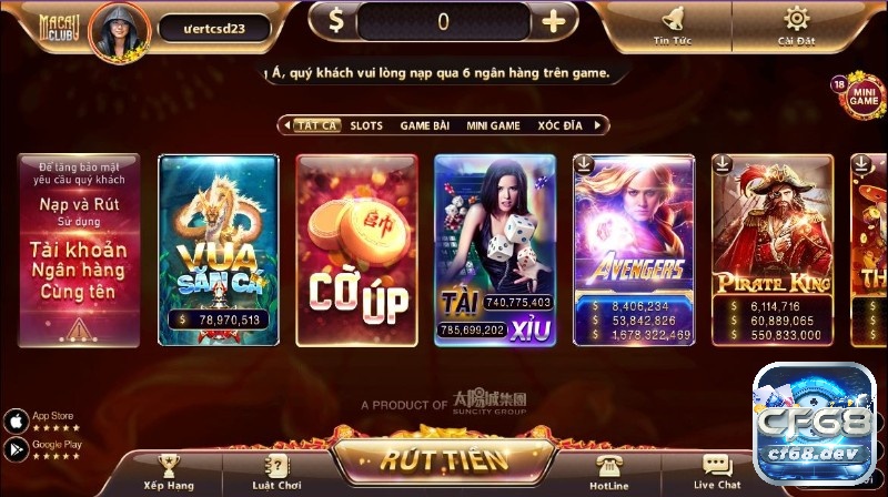 Macau Club - Kho trò chơi vô tận đang chờ bạn khám phá cf68 Sản phẩm đặc sắc tại Macau Club