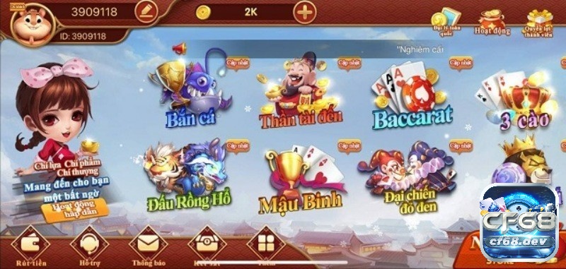 Những trang xóc đĩa uy tín hot nhất 2023 nên thử ngay Kho game tại CF68 đa dạng, phong phú