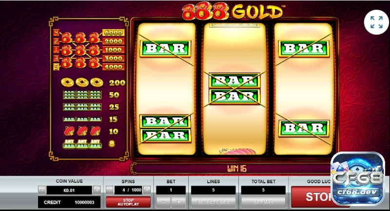 888 gold slot: Nổ hũ cổ điển phong cách Trung Hoa siêu hay Bạn có thể thiết lập quay tự động lên tới 1000 lượt